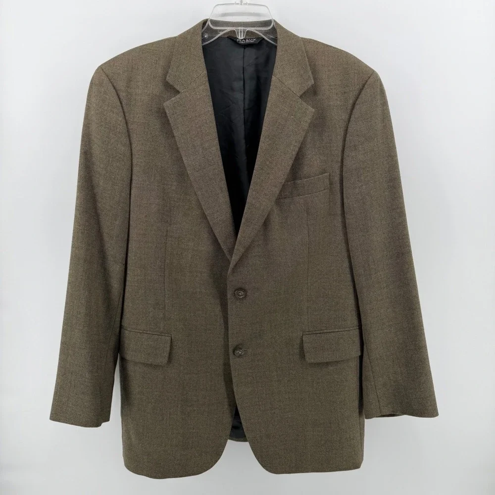 Jos A Bank Blazer Mens 41R Brown Wool Signature Collection 2-Button Sport Coat